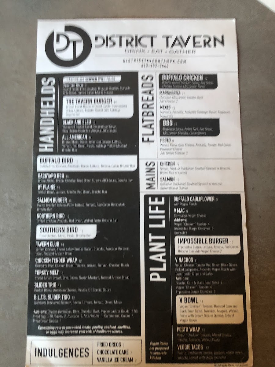 District Tavern Menu - Image 3